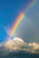 Obraz na płótnie Canvas rainbow in sky, image of beautiful rainbow, rainbow and cloud