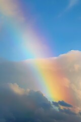 Plakat rainbow in sky, image of beautiful rainbow, rainbow and cloud