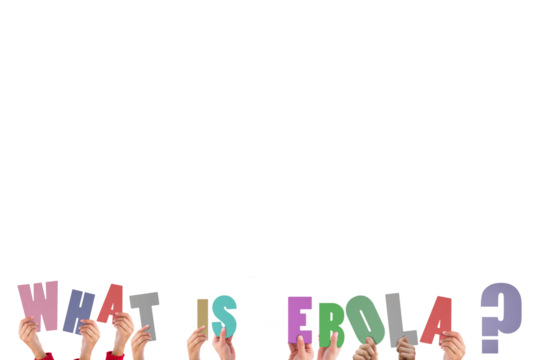 Hands holding up ebola question