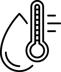 Water drops icon set. Editable vector water line icons. A drop of water. Washing, shower. Vector illustration
