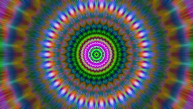 Prism blue mandala kaleidoscope background. 2D digital effect pattern