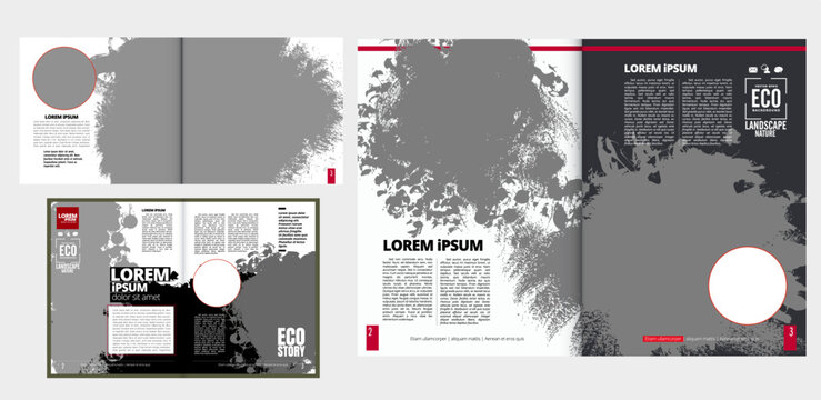 Brochure, ebook or presentation mockup ready for use, vector illustration easy to editable