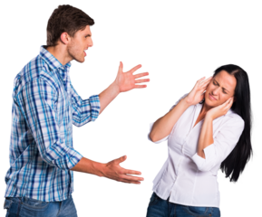 Aggressive man overpowering his girlfriend