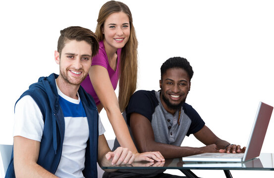 Creative team using laptop