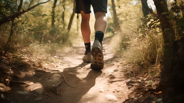 Legs on a Trail – Captured from a Low Angle