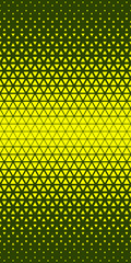 Yellow khaki green halftone triangles pattern. Abstract geometric gradient background. Vector illustration.