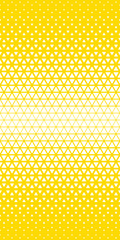 White yellow halftone triangles pattern. Abstract geometric gradient background. Vector illustration.