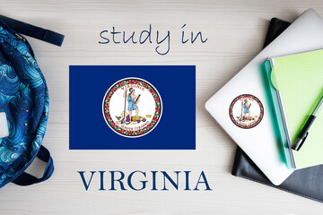 Study in Virginia. USA state. US education concept. Learn America concept.