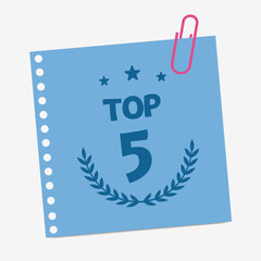 Top 5 banner. Flat vector illustration on white background