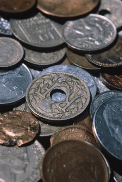 Close-up of International Coins