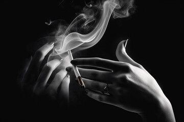 hand with smoke