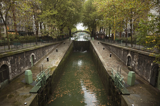 Quai de la Loire Canal and Locks, Paris, Ile-de-France, France