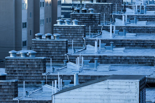 Rooftops, Noe Valley, San Francisco, California, USA