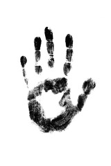 Handprint black png..Taken to compare fingerprints.