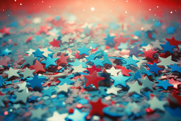 Red, white, and Blue Tiny Little Stars Background. Generative ai - 591614326