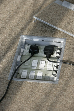 Office Plug Socket on Floor