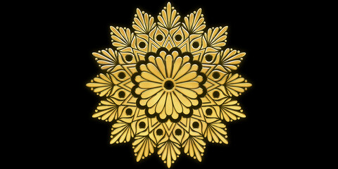 golden ornament on black background