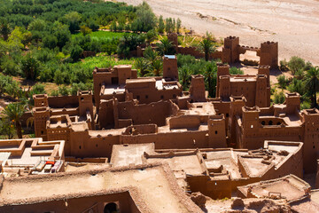 View from the top on the roofs of the old berber's town
