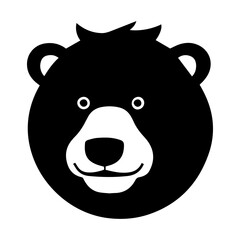 cute bear animal isolated, vector illustration design black and white