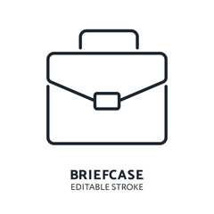 Briefcase icon. simple Job bag outlined symbol. Work brief case line icon. Business suitcase editable stroke symbol on white background. 