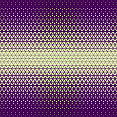 Purple lemon yellow halftone triangles pattern. Abstract geometric gradient background. Vector illustration.