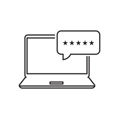 Fototapeta premium client or customer with positive feedback. flat linear trend modern logotype graphic simple design isolated on white. concept of user interface for on-line instant messages or popup and satisfaction