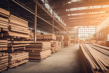 Wood warehouse, Generative AI