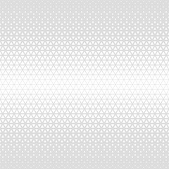 White gray halftone triangles pattern. Abstract geometric gradient background. Vector illustration.