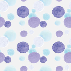 watercolor blue geometric circle dot shape simple repeat seamless pattern