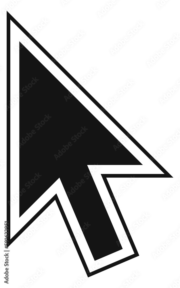 Poster black arrow cursor. classic mouse pointer icon