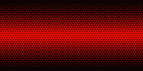 Black red halftone triangles pattern. Abstract geometric gradient background. Vector illustration.