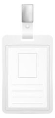 Name badge mockup. Blank realistic id card