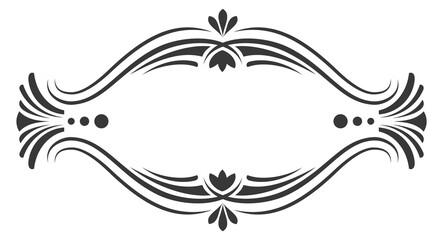 Calligraphic vintage text frame. Decorative filigree border