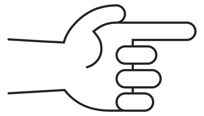 Pointing forefinger black icon. Hand gesture sign