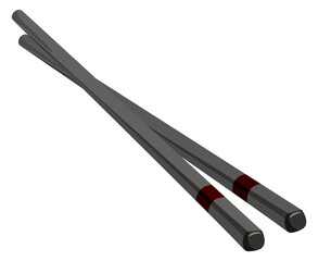 Wooden chopsticks. Traditional asian sticks. Food utensil