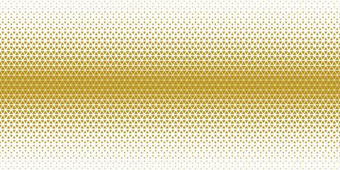 Gold white halftone triangles pattern. Abstract geometric gradient background. Vector illustration.
