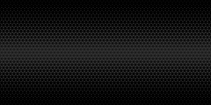 Black halftone triangles pattern. Abstract geometric gradient background. Vector illustration.