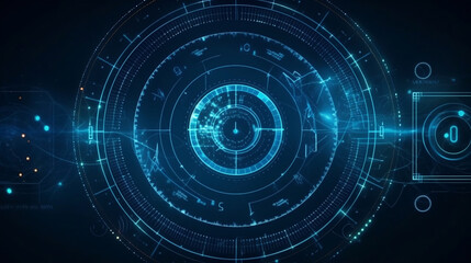 Obraz premium Abstract Digital Technology Cycle background.Business growth transformation to digital and Successful financial technology, Generative Ai