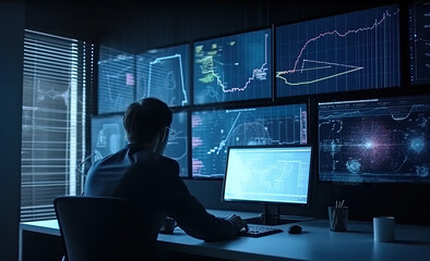 business data analyst at work created with Generative AI technology