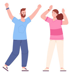 Couple quarreling. People shouting on each other. Pair disagreement