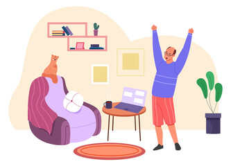 Home exercise. Self training workout. Healthy habit