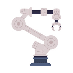 Robotic Arm with Joints for Industrial Work as Future Technology Device Vector Illustration