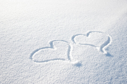 Heart Shapes in Snow
