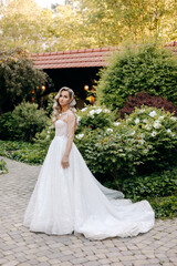 portrait beautiful bride with blond hair