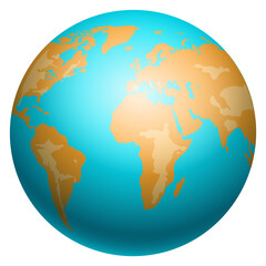 Earth planet icon. Global world map illustration