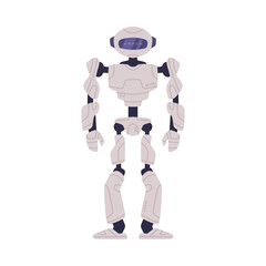 Robot or Humanoid Bot with Metal Joints as Future Technology Device Vector Illustration