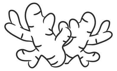 Ginger root doodle icon. Spicy cooking ingredient