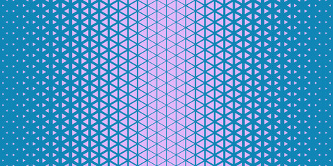 Purple blue halftone triangles pattern. Abstract geometric gradient background. Vector illustration.