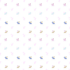 Boho fantasy flowers seamless pattern, folk floral texture