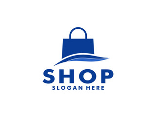 Shop logo,  Good shop logo with shopping bag vector , Online Shop logo vector template